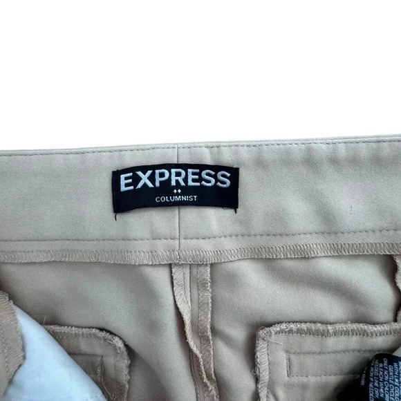 Express Tan/beige three-quarter length office work trousers pants. size 6 - Picture 8 of 14